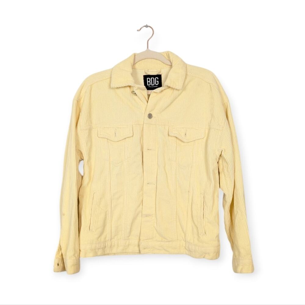 Urban Outfitters BDG Pale Yellow Corduroy Button Down Trucker Jacket Size S